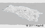 Gray 3D Map of Bomi, single color outside