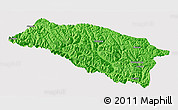 Political 3D Map of Bomi, cropped outside