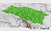 Political 3D Map of Bomi, physical outside