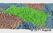 Political 3D Map of Bomi, semi-desaturated