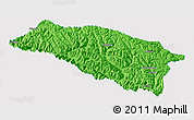 Political 3D Map of Bomi, single color outside