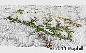 Satellite 3D Map of Bomi, physical outside