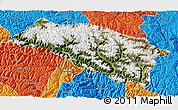 Satellite 3D Map of Bomi, political outside