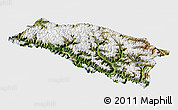 Satellite 3D Map of Bomi, single color outside