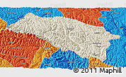 Shaded Relief 3D Map of Bomi, political outside