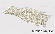 Shaded Relief 3D Map of Bomi, single color outside
