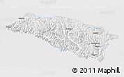 Silver Style 3D Map of Bomi, single color outside