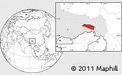 Blank Location Map of Bomi, highlighted parent region