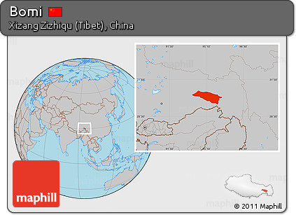 Gray Location Map of Bomi