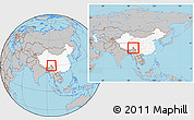 Gray Location Map of Bomi, highlighted country, within the entire country