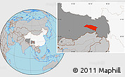 Gray Location Map of Bomi, highlighted country, highlighted parent region