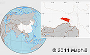 Gray Location Map of Bomi, highlighted country