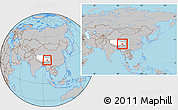 Gray Location Map of Bomi, highlighted parent region, within the entire country