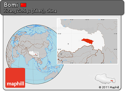 Gray Location Map of Bomi, highlighted parent region