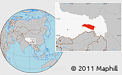 Gray Location Map of Bomi, highlighted parent region