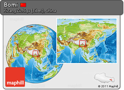Physical Location Map of Bomi, within the entire country