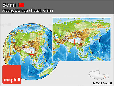 Physical Location Map of Bomi, within the entire country