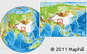 Physical Location Map of Bomi, highlighted country, within the entire country
