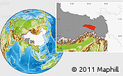 Physical Location Map of Bomi, highlighted country, highlighted parent region