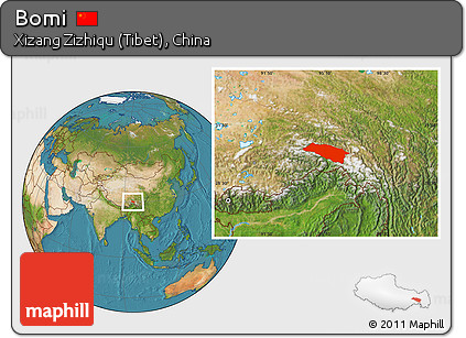 Satellite Location Map of Bomi