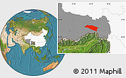 Satellite Location Map of Bomi, highlighted country, highlighted parent region