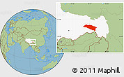 Savanna Style Location Map of Bomi, highlighted parent region