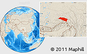 Shaded Relief Location Map of Bomi