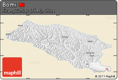 Classic Style Map of Bomi, single color outside