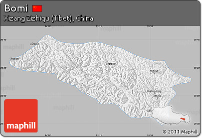Gray Map of Bomi, single color outside