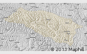 Shaded Relief Map of Bomi, desaturated