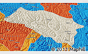 Shaded Relief Map of Bomi, political outside