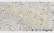 Shaded Relief Map of Bomi, semi-desaturated