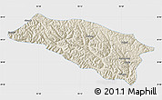 Shaded Relief Map of Bomi, single color outside