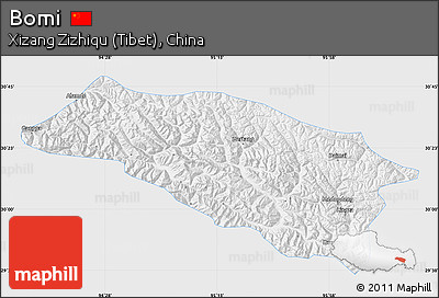 Silver Style Map of Bomi, single color outside