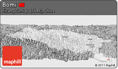 Gray Panoramic Map of Bomi