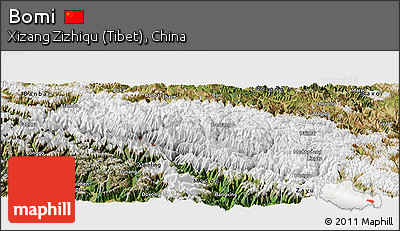 Physical Panoramic Map of Bomi, satellite outside