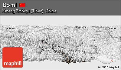 Physical Panoramic Map of Bomi, semi-desaturated