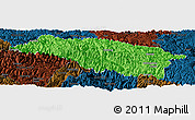 Political Panoramic Map of Bomi, darken