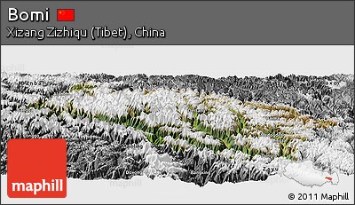 Satellite Panoramic Map of Bomi, desaturated