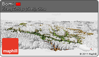 Satellite Panoramic Map of Bomi, physical outside