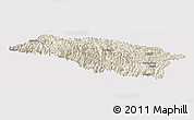 Shaded Relief Panoramic Map of Bomi, cropped outside
