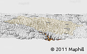 Shaded Relief Panoramic Map of Bomi, physical outside