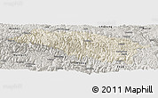 Shaded Relief Panoramic Map of Bomi, semi-desaturated