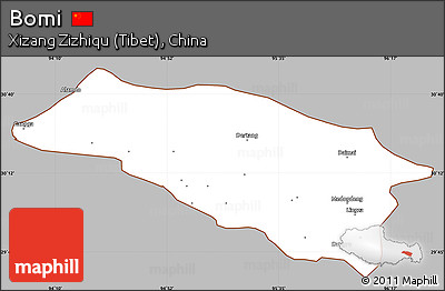 Gray Simple Map of Bomi, cropped outside
