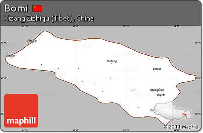 Gray Simple Map of Bomi, cropped outside