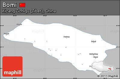 Gray Simple Map of Bomi, single color outside