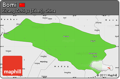 Political Simple Map of Bomi, single color outside, borders and labels