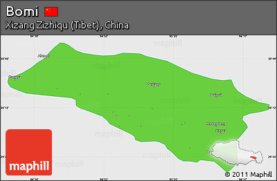 Political Simple Map of Bomi, single color outside