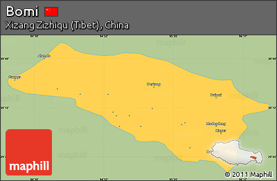 Savanna Style Simple Map of Bomi, single color outside