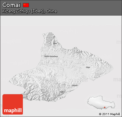 Physical 3D Map of Comai, cropped outside